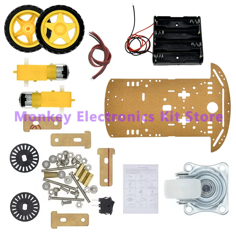 Smart Car Kit 4WD Smart Robot Car Chassis Kits Auto met snelheidsencoder en accubak Diy elektronische kit voor R3 Board