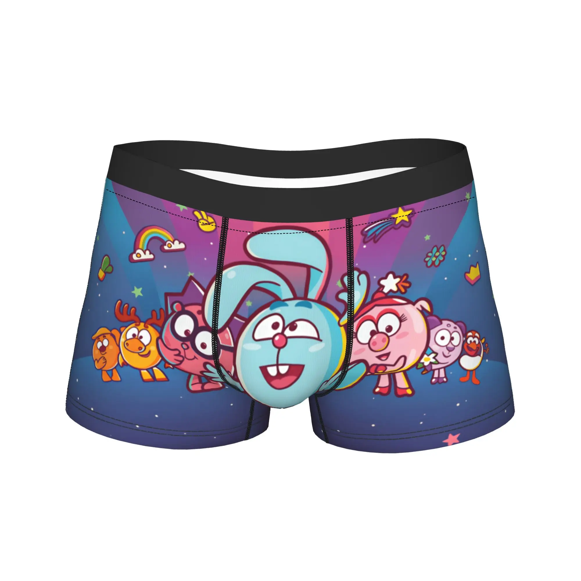 Kikoriki 2D Cartoon Characters Starry Stage Shorts Briefs  Underwear Hot Sale Men Comfortable Trunk Print Large Size Underpants