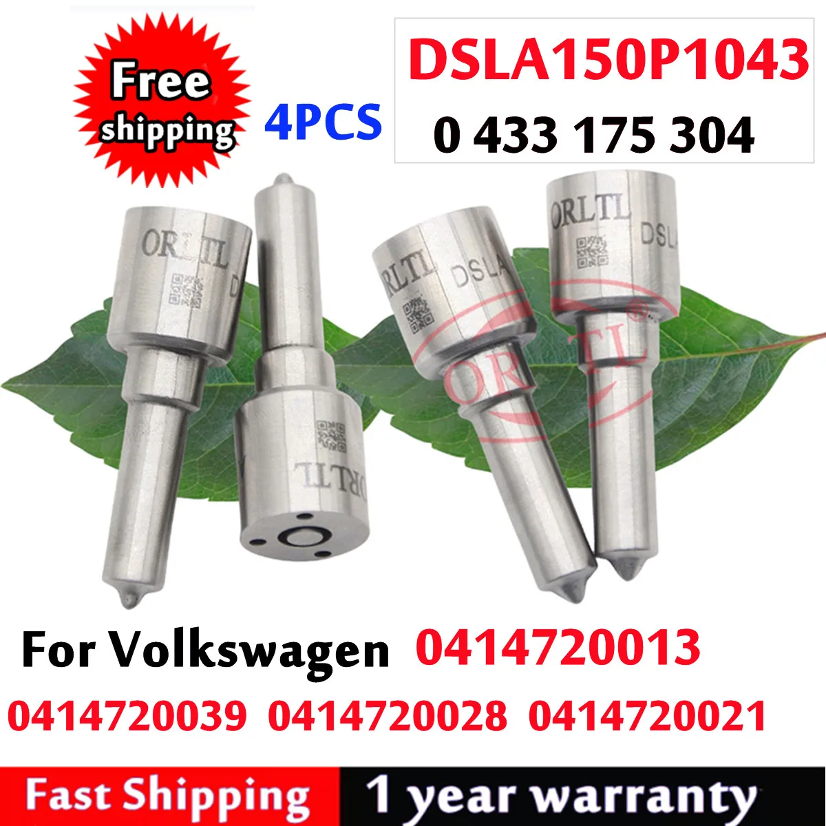 

4 шт. DSLA150P1043 0433175304 Форсунка распылителя для Volkswagen 0414720028 0414720039 0414720021 0414720013 Дизельная форсунка