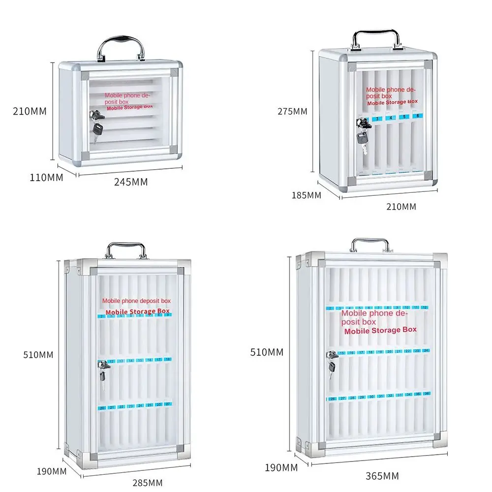 Aluminum Alloy Phone Storage Cabinet Transparent Door Phone Storage Box Storage Cabinet Practical New