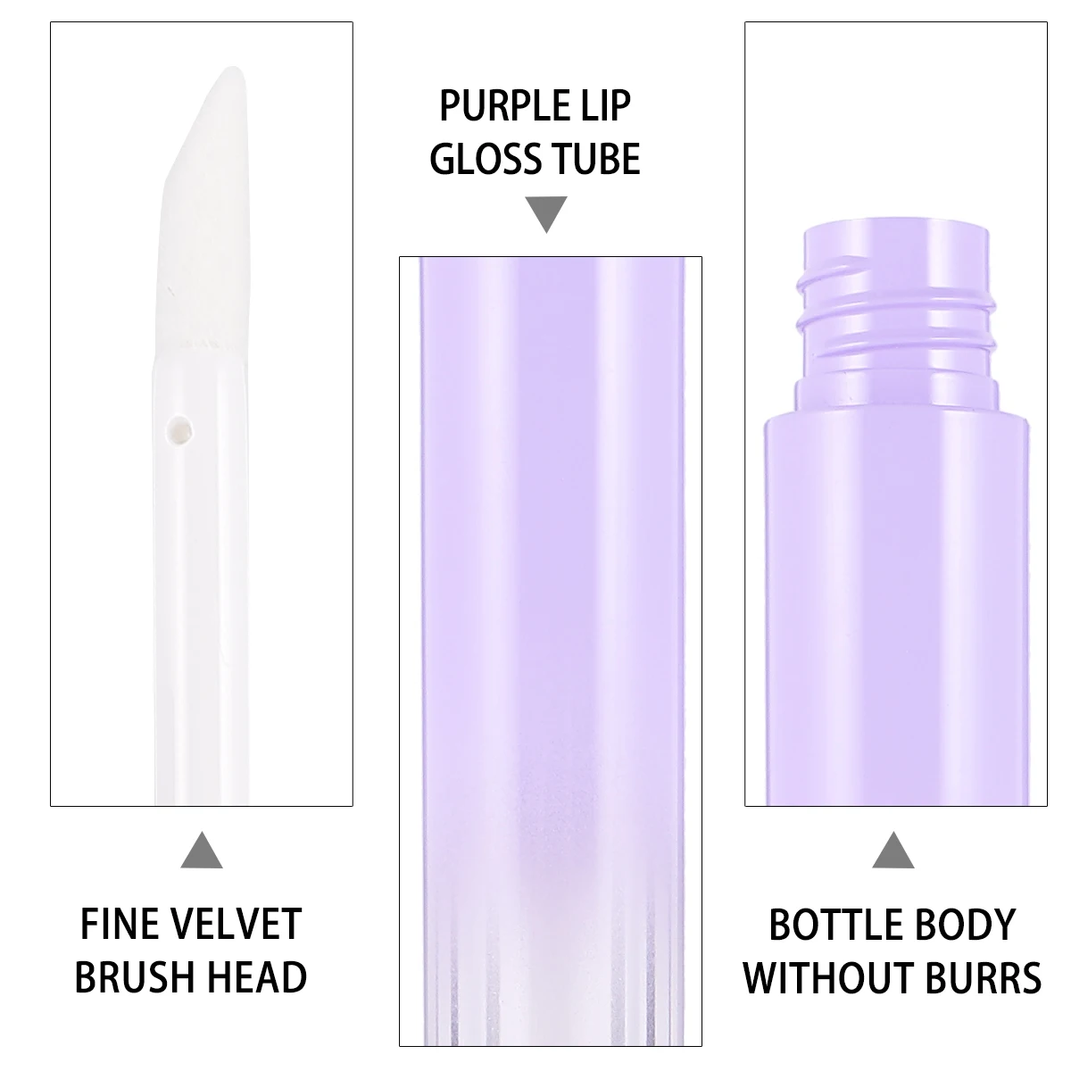 

10pcs Gradient Purple Lip Gloss Tubes Empty Fashion Containers Lightweight Portable Transparent Bottom Storage