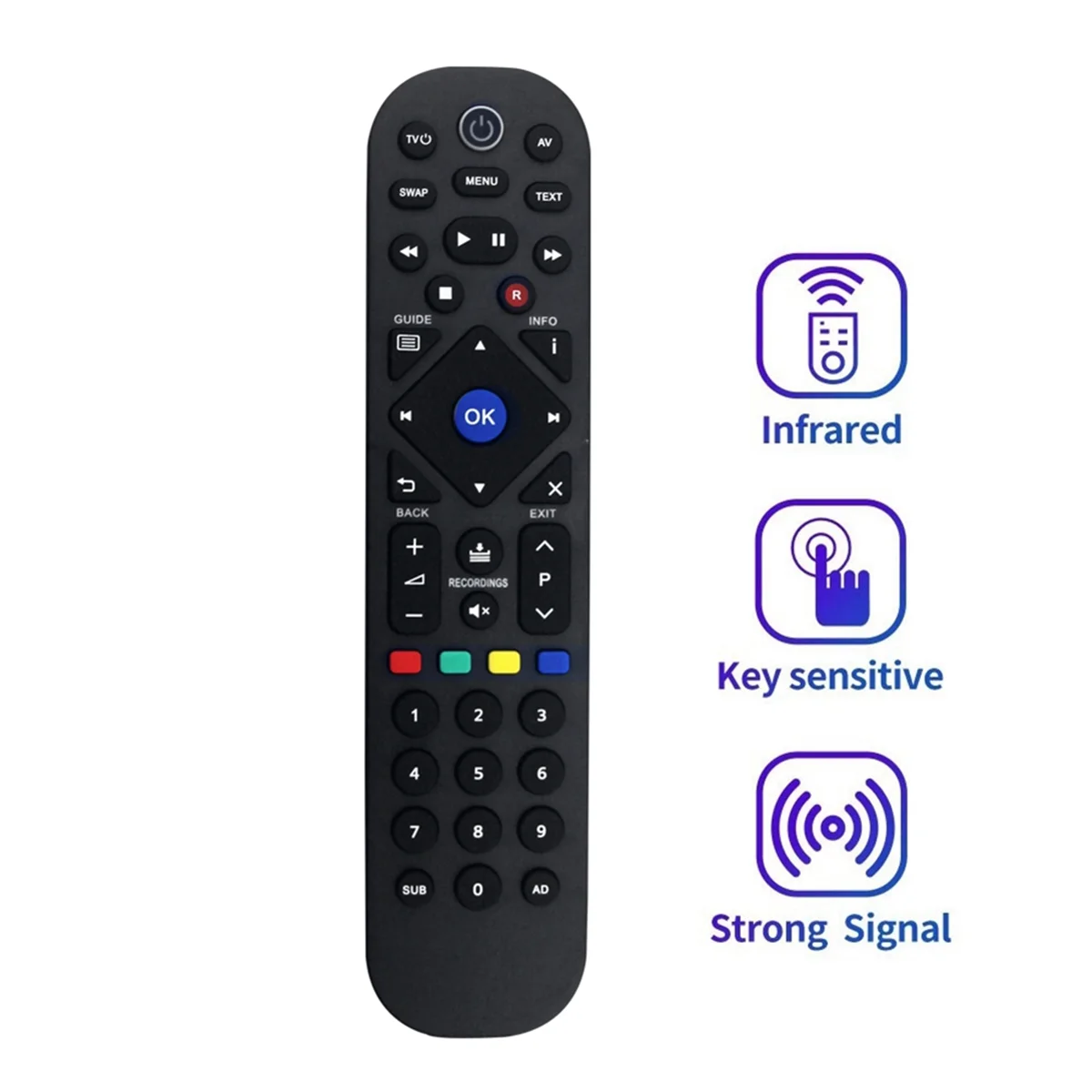 Replace T2-R Remote Control For Manhattan T2-R Freeview HD Recorder Remote Control