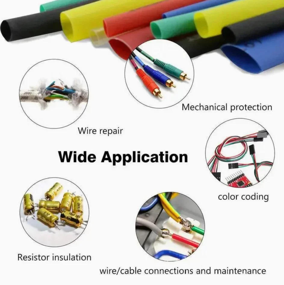 140pcs Set Polyolefin Shrinking Assorted Heat Shrink Tube Wire Cable Insulated Sleeving Tubing hand tools Set