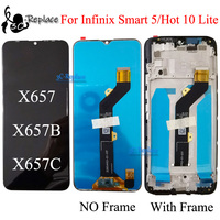 6.6 inch For Infinix Smart 5 X657 X657C Hot 10 Lite X657B LCD Display Touch Screen Digitizer Assembly Replacement / With Frame