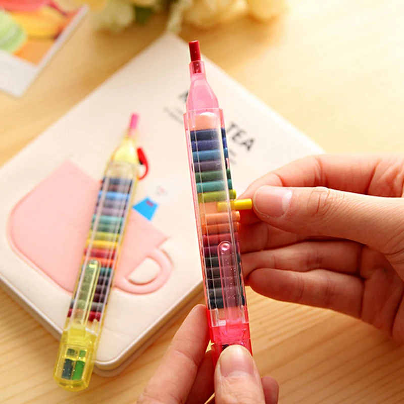 1pc Kawaii Crayons Oil Pastel Creative Colored Graffiti Pen For Kids Painting Drawing Supplies Student Stationery 20 Colors