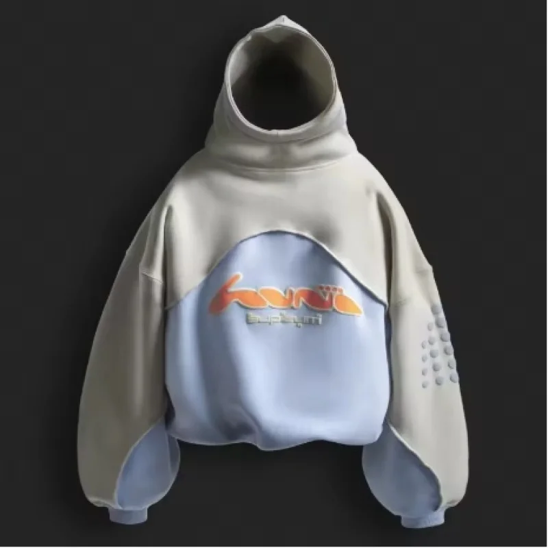 Y2K Harajuku Hoodie Fashion Letter Pattern Splicing Design Sportswear Gothic Retro Men's and Women's Extra Large Casual Wear