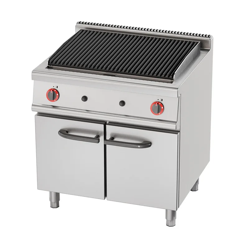 

Vertical volcanic stone barbecue machine electric heating gas thickening high power with cabinet seat