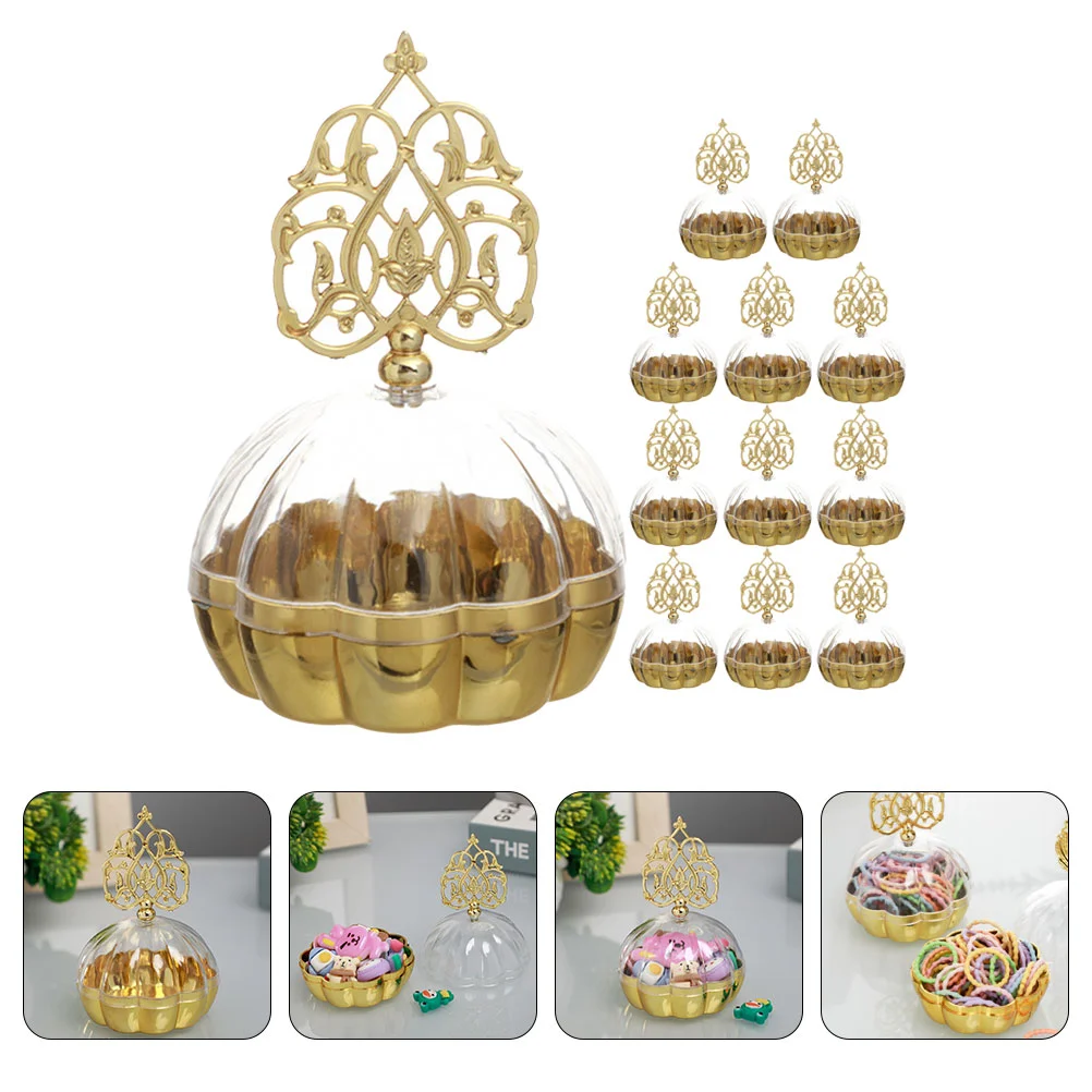 

12 Pcs Candy Box Adorable European Style Cases Wedding 859X63X63CM Wrapping Boxes Golden Clear Treat Chic Snacks Baby