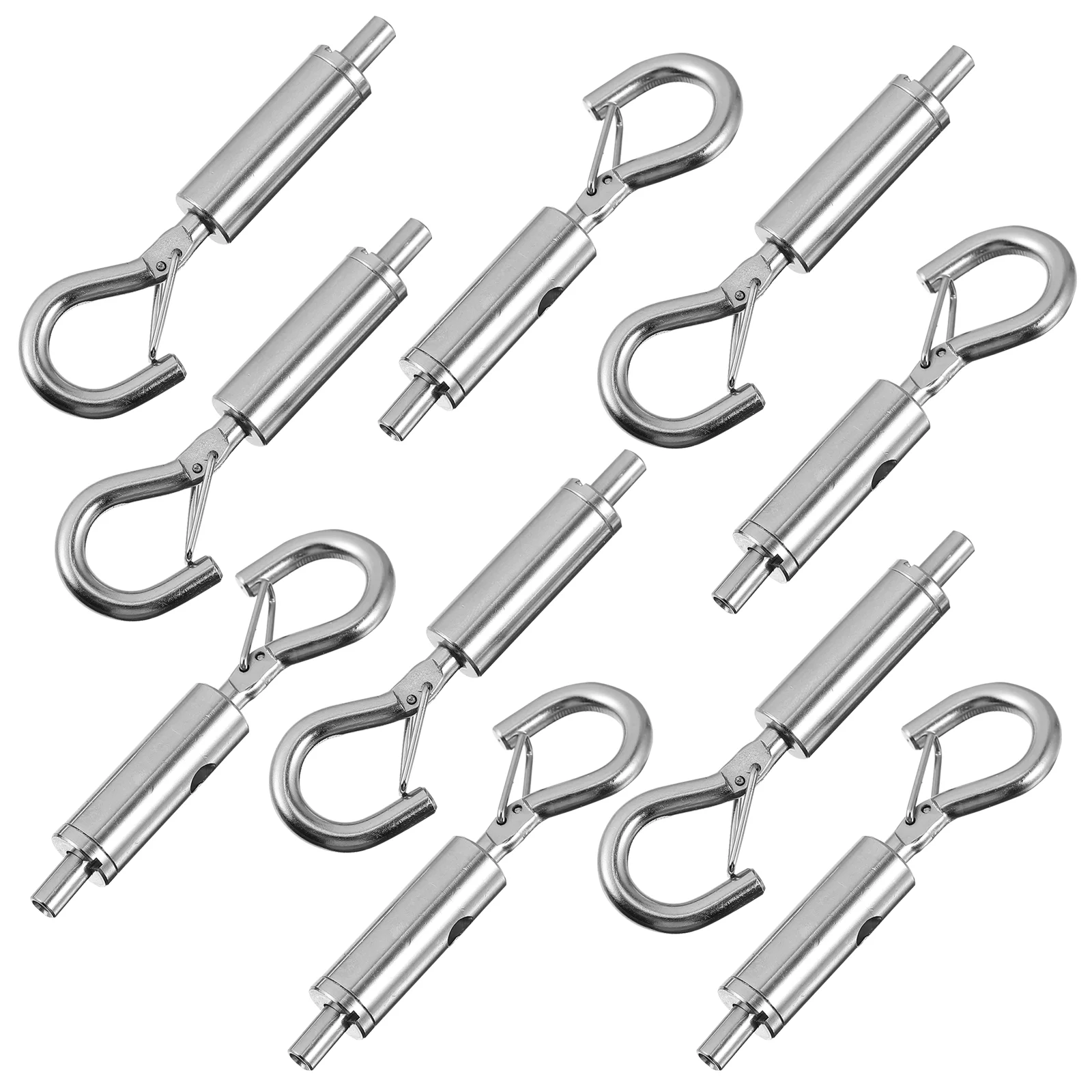 

10 Pcs Spring Buckle Adjustment Hook Stainless Steel Clasp Cable Clips Turnbuckle Screw Guide