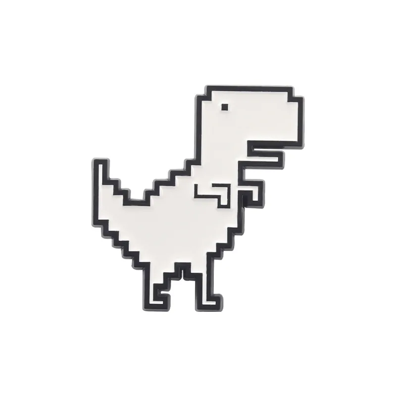recreational pixel style dinosaur carton metal design Badges Brooch Enamel Pins label Bag Backpack hat Jewelry gift view 5