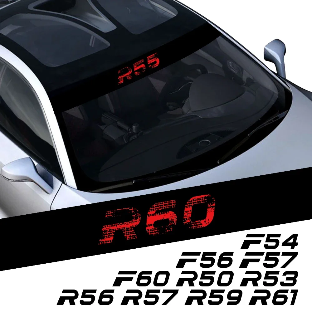 

For Mini R50 R52 R53 R55 R56 R57 R58 R59 R60 R61 F54 F55 F56 F57 F60 Car Front Patterned Windshield Stickers Decals Accessories