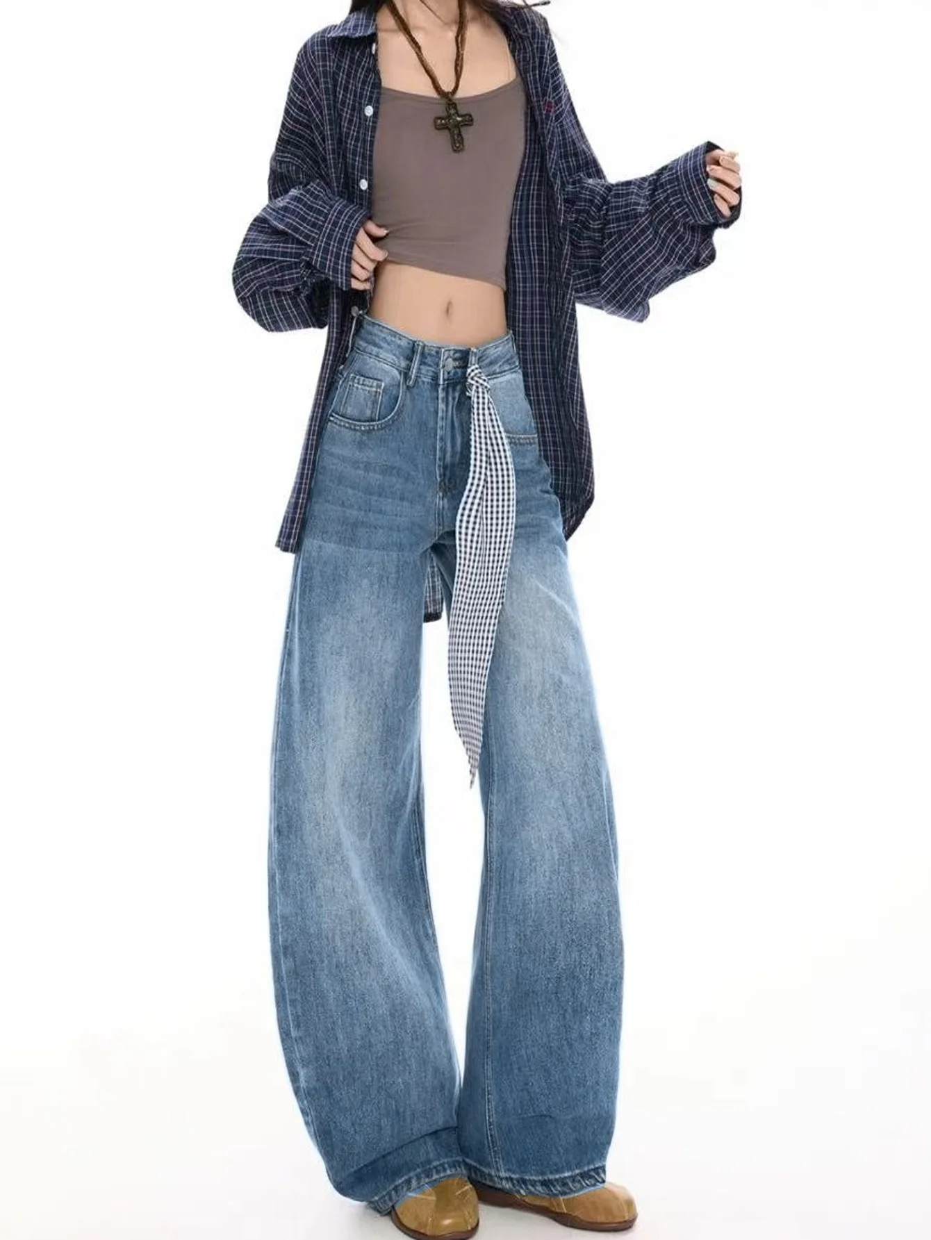 Loose Blue Jeans For Man Y2K Original Drip Unisex Trendy Design No accessories or belts included