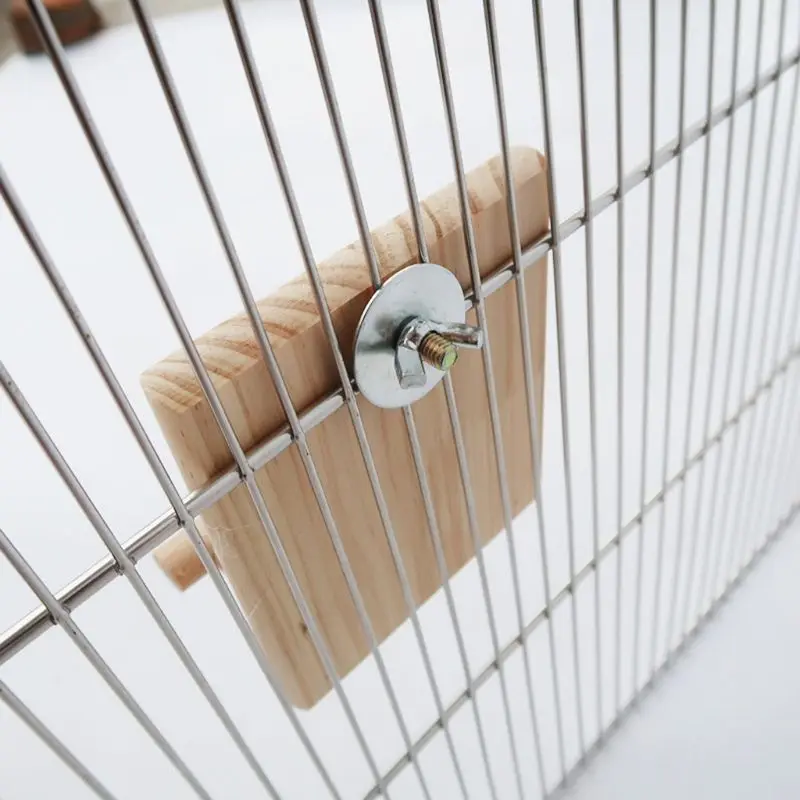 Bird Mirror Toy with Perch Hanging Parrot Wooden Perch Stand for Cockatiels