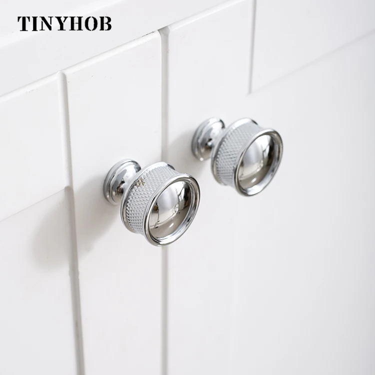 Tinyhob, твердая латунь, ромбовидная огранка, крест с накаткой, латунная мебель для шкафа, ярко-серебристая кухонная ручка/отверстие 160 мм