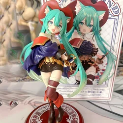 Original Taito Hatsune Miku Figure Wonderland Puss In Boots Anime Action Figurines Collection Model Statue Doll Toys Kid Gift