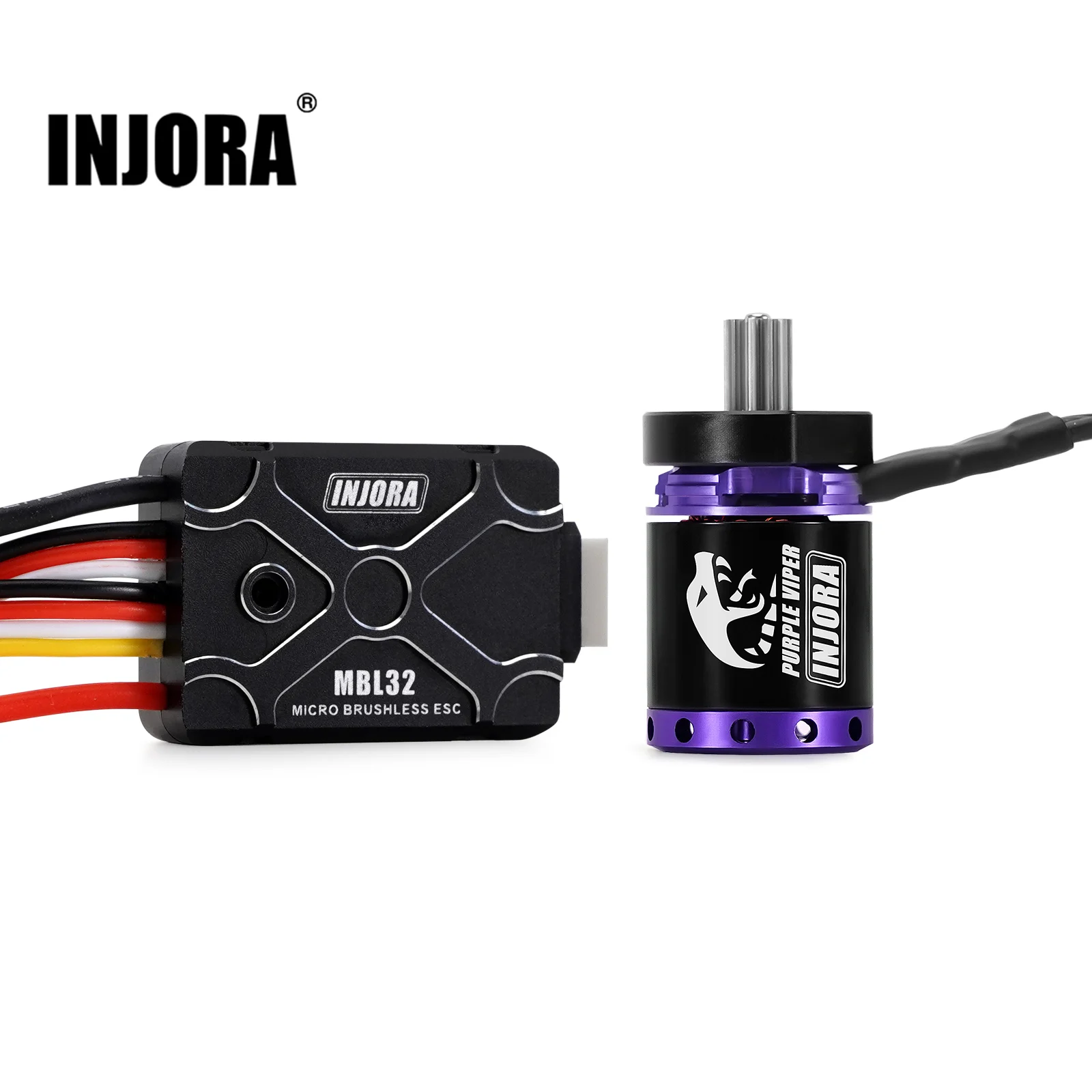 INJORA Brushless Micro MBL32 ESC & 1721 Purple Viper Motor for 1/18 TRX4M Ascent18