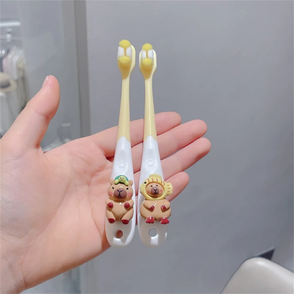 Anime Capybara Toothbrush Eco-Friendly Capybara Cartoon Children Toothbrush Toothed Care Soft Fibre Hair Cleaning Oral Tool