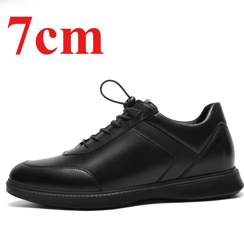 

Invisible Height-increasing Shoes Men's 7cm Fashion Casual Sports Shoes Light and Comfortable Breathable Cowhide Elevator Shoes