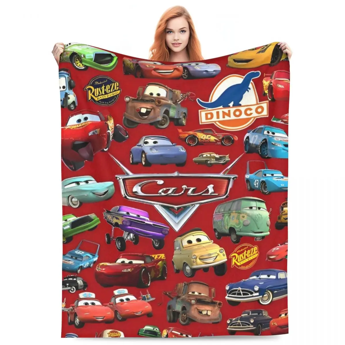 Pixar Lightning McQueen Cars Cartoon Flannel Blanket Soft Warm Bedding Throws for Outdoor Travel Funny Bedspread Sofa Bed Cover