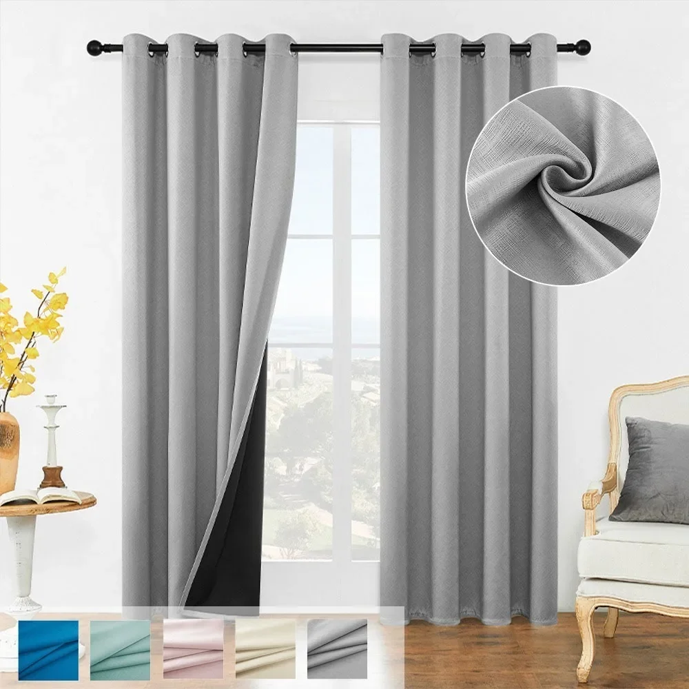 1Pc 100% Blackout Curtain Efficient Modern Stylish Shading Curtains for Living Room Home Decoration Cortina Para Sala  Are Holes