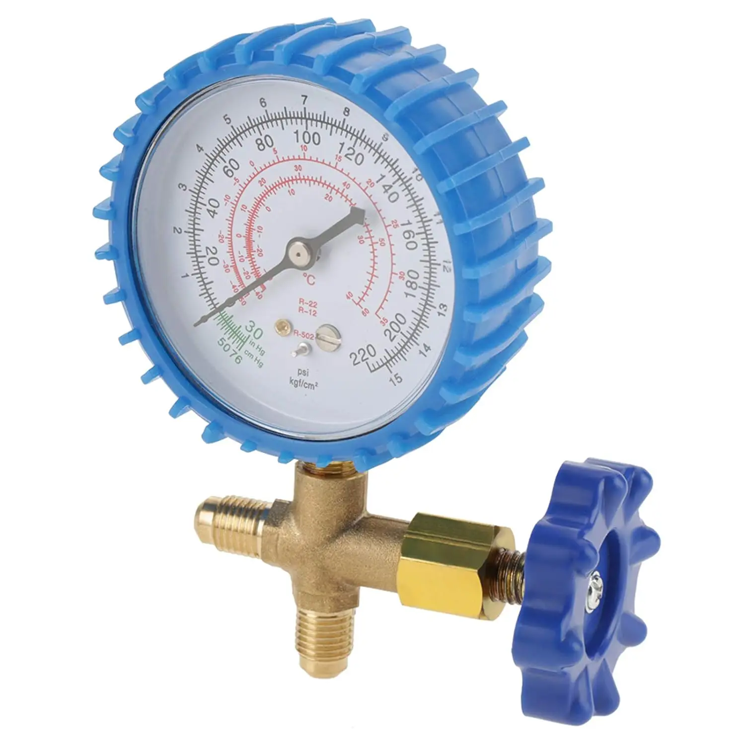 AC Refrigerant Recharge Pressure Manifold Set, Refrigeration Charging Service Manometer Compatible with R410A R22 R134A R404A