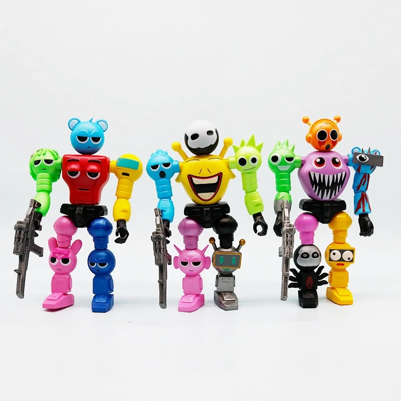 

18CM Game Horror Sprunkis Action Figures Assemble Robot Model Desktop Ornaments Mr Fun Decoration Dolls Kids Toys Birthday Gifts