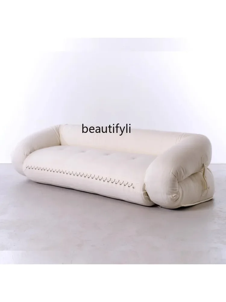 Italian-Style Light Luxury Designer Model Sofa Small Apartment Home Sleeping and Lying High-Grade Fabric Sofa furniture
