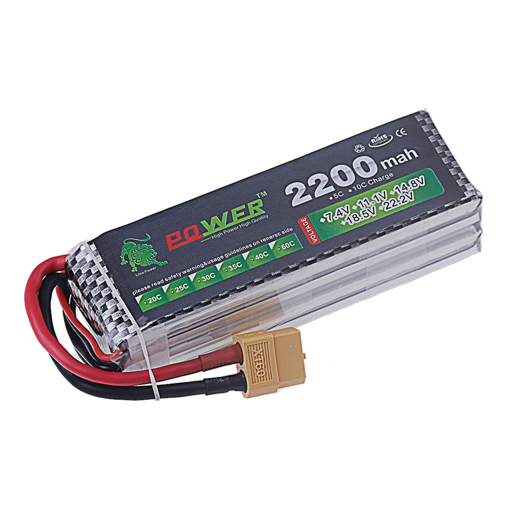 Batteria LiPo 4S 2200mAh 40C ~ 60C 14.8V con spina XT60/Deans T per Drone FPV RC auto barche camion aereo parti UAV batteria 4S