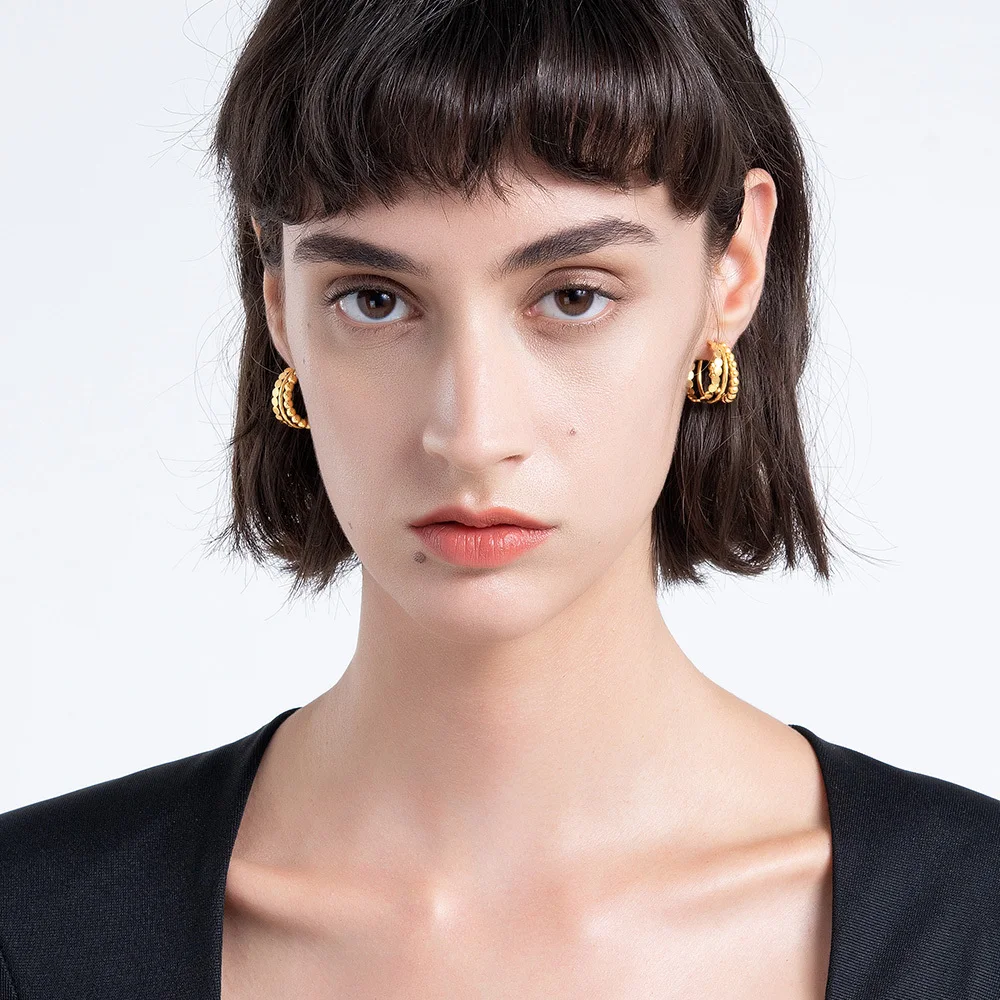 

ENFASHION многослойные серьги-гвоздики из нержавеющей стали для женщин, серьги золотого цвета для пирсинга, модные ювелирные изделия, вечерние Pendientes E1249
