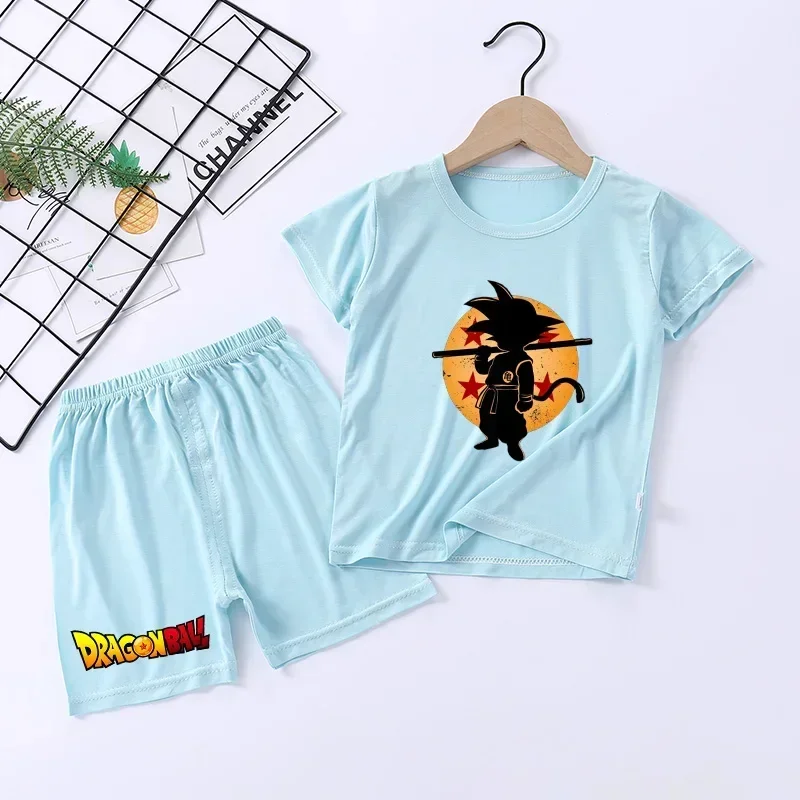 طقم بيجاما دراغون بول زد للأطفال ملابس منزلية كارتونية جوكو ملابس صيفية للأولاد ملابس نوم كاواي بأكمام قصيرة هدية