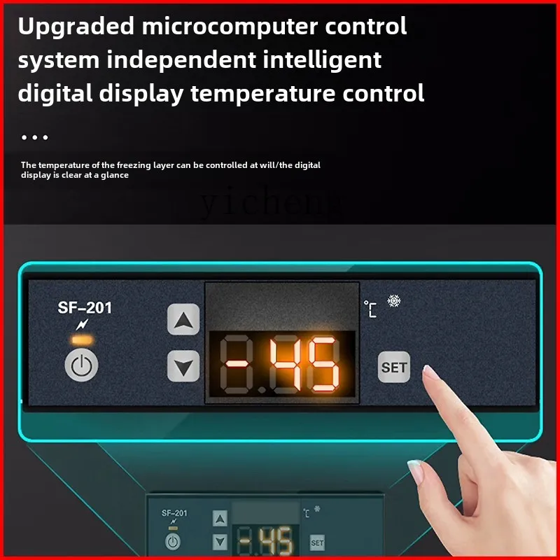 Congelador comercial XL refrigerado a ar, sem gelo, temperatura ultrabaixa menos -45 graus, congelador de congelamento rápido
