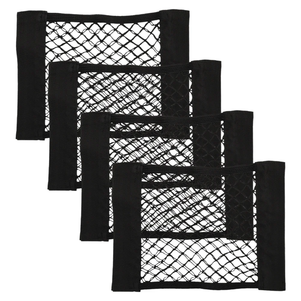 

4 шт. двухслойная сетка для хранения багажника, автомобильный эластичный сетчатый органайзер, сетка для груза, прочная ткань Оксфорд для внедорожников, грузовиков, автомобилей