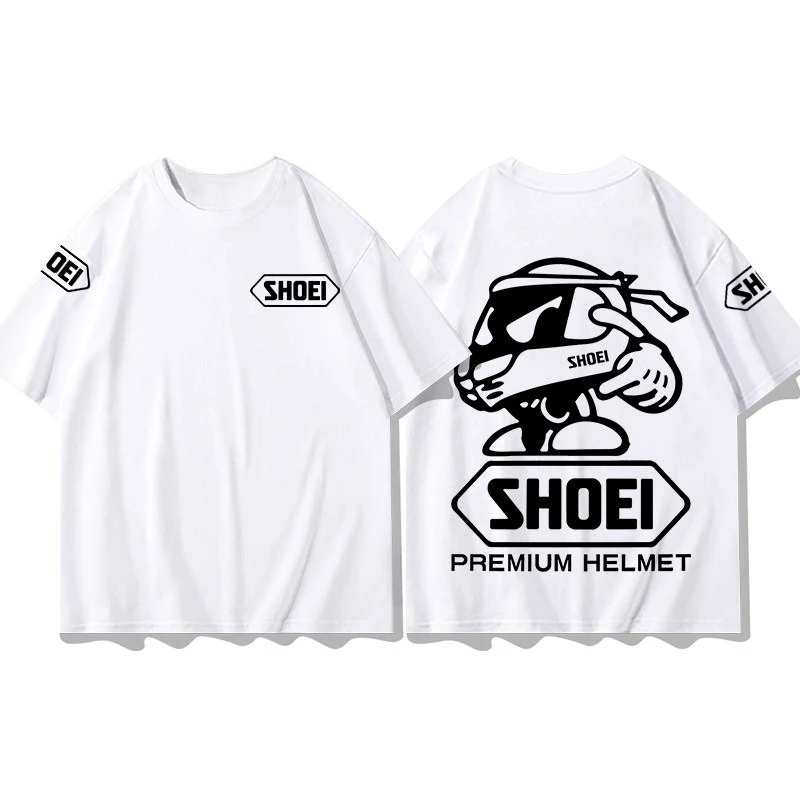 2026 New Helmet Family Matching Oversized Unisex T Shirt Streetwear Motorcycle Helmet Graphic Tee Biker Casual Short Sleeve Tops