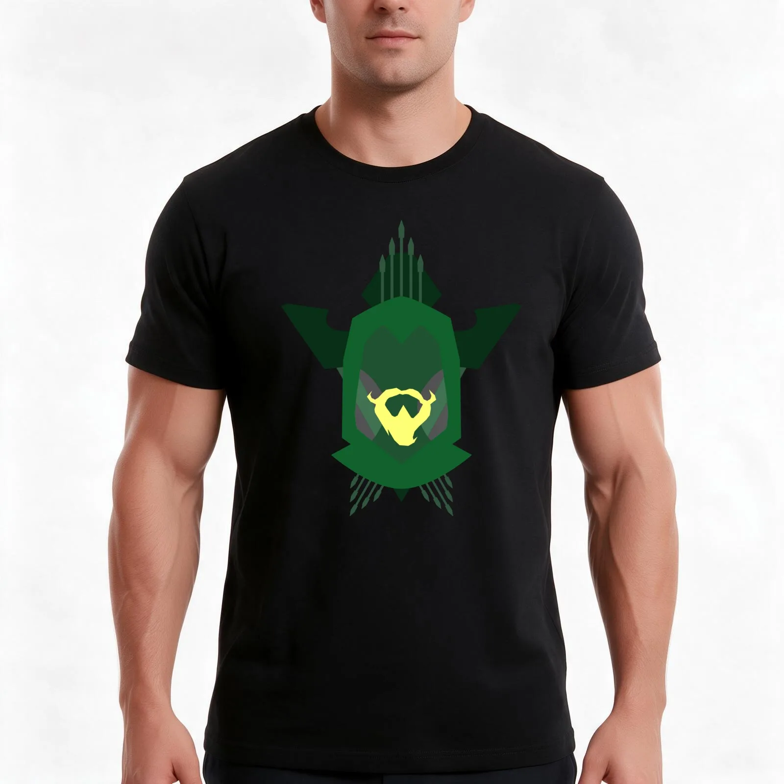 The Emerald Archer - Green Arrow T-Shirt, Summer Casual Cotton Tee, Oversized Streetwear Tops, Vintage Graphic Print
