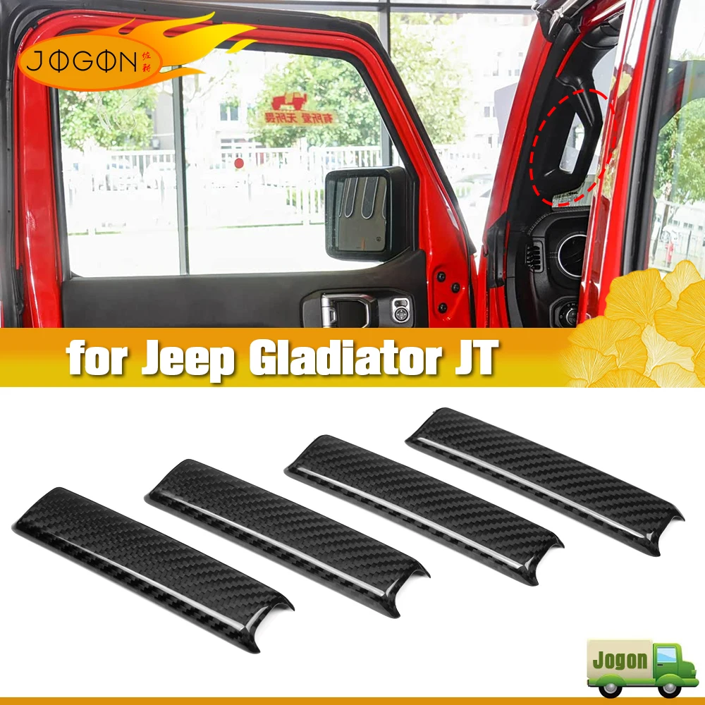

Для Jeep Gladiator JT Sport S Overland Rubicon Willys Sport 2020 2025, углеродное волокно, верхняя отделка стойки A B, детали салона автомобиля