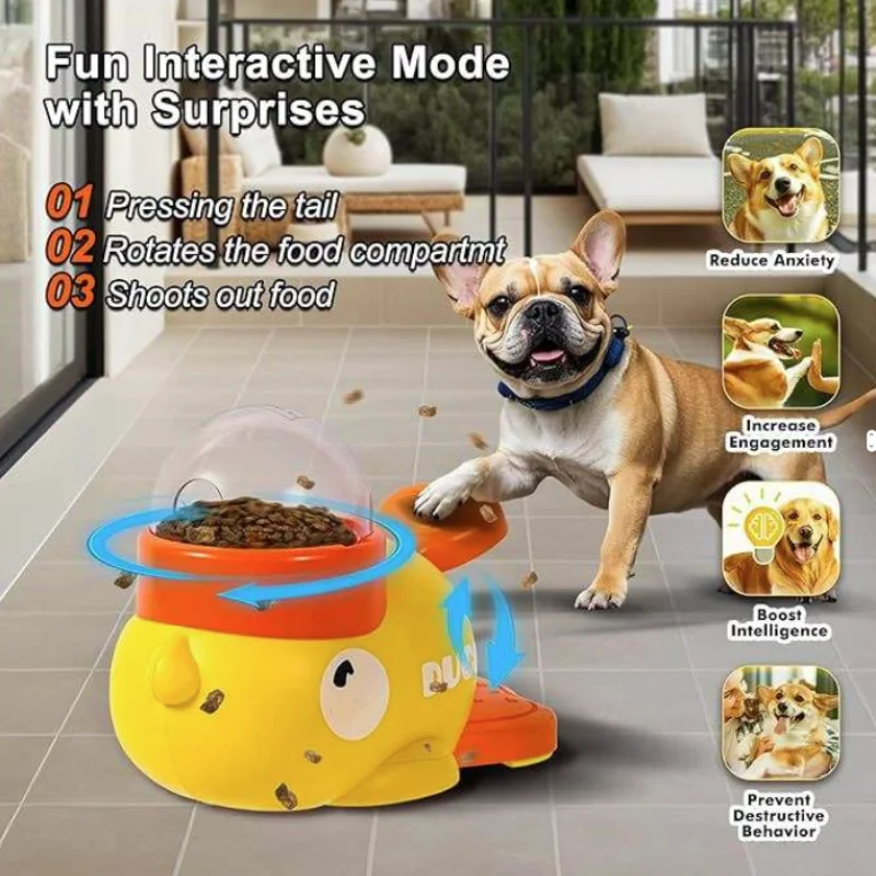 New Interactive Pet Slow Food Bowl Duck Dog Snack Dispenser Anti-Swallowing Feeder for Small And Medium Pets