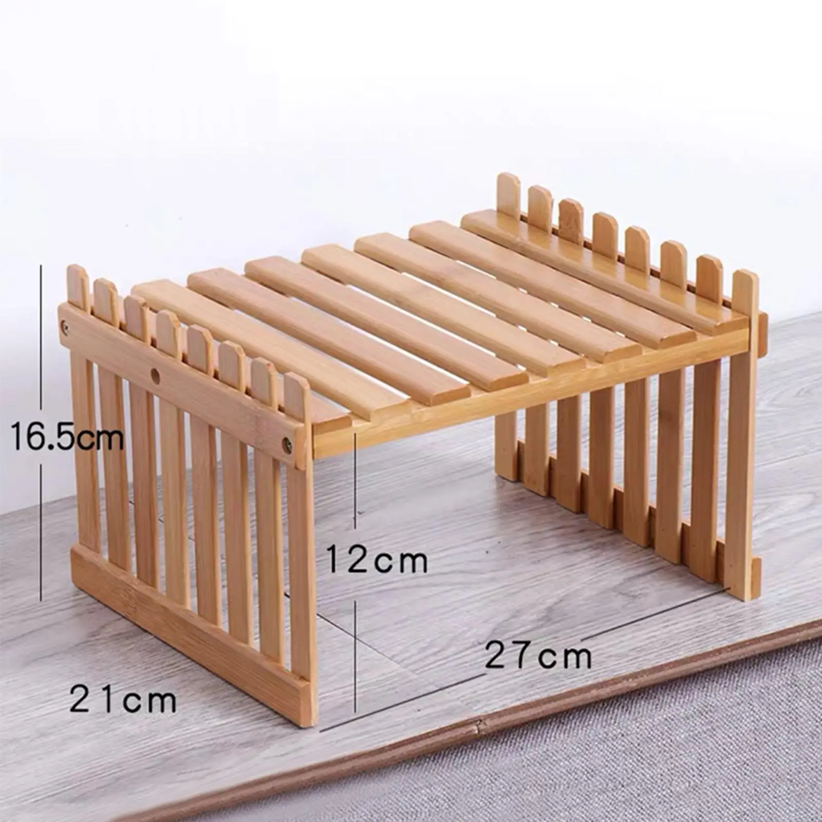 Flower Shelf Desktop Flower Stand Wooden Multifunctional Storage Shelf Tabletop Plant Stand Planter Holder for Balcony, Lawn