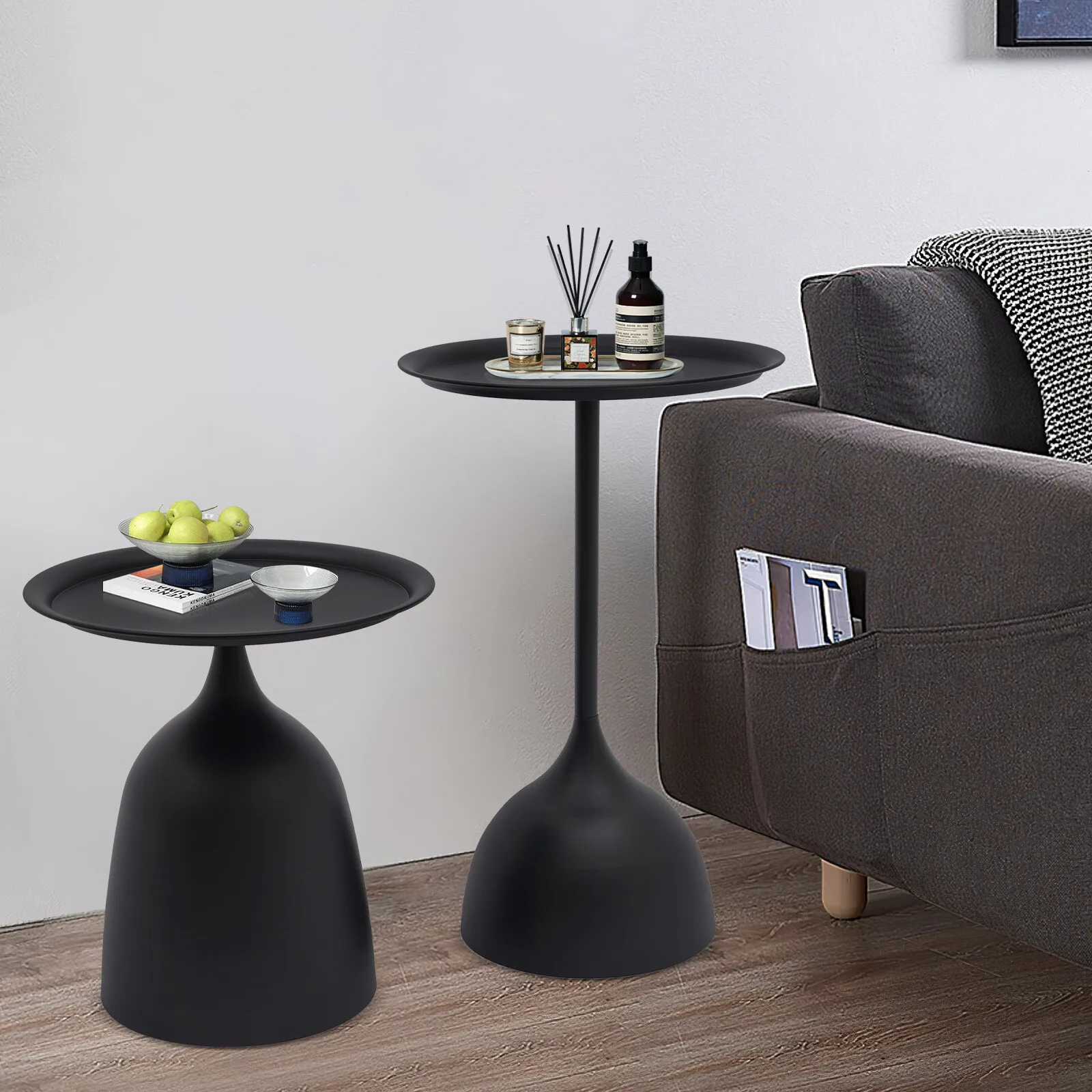 Столы для кафе, 2 шт., современные круглые приставные столики, железные кофейные столы для гостиной, спальни