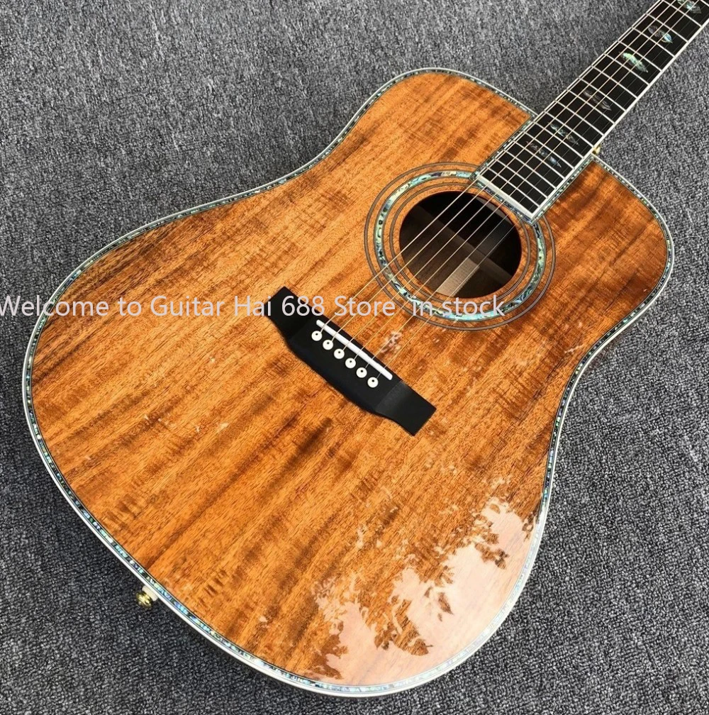 

Акустическая гитара Custom 41 дюйм, D-образный корпус, полностью из дерева коа, накладка на гриф из абалона и эбенового дерева