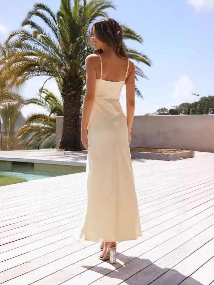 

Модный однотонный женский костюм-двойка из полиэстера с молнией, сексуальный, средней посадки, для весны и лета, для трансграничной торговли