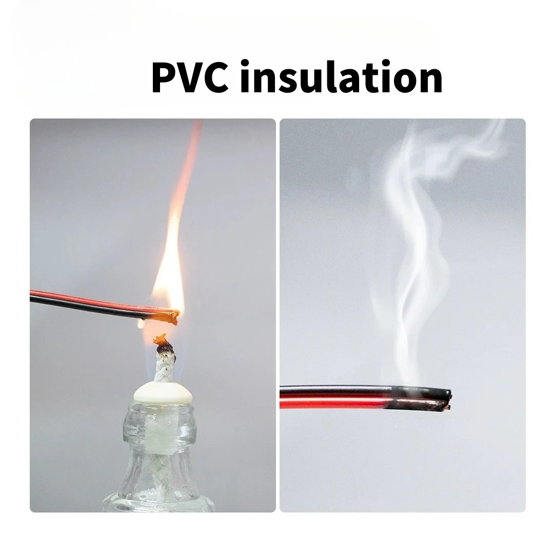 2468 2 Pins Electrical Wire Tinned Copper Insulated PVC Extension LED Strip Cable 30/28/26/24/22/20/18/16 Gauge AWG 5m/10m/20m