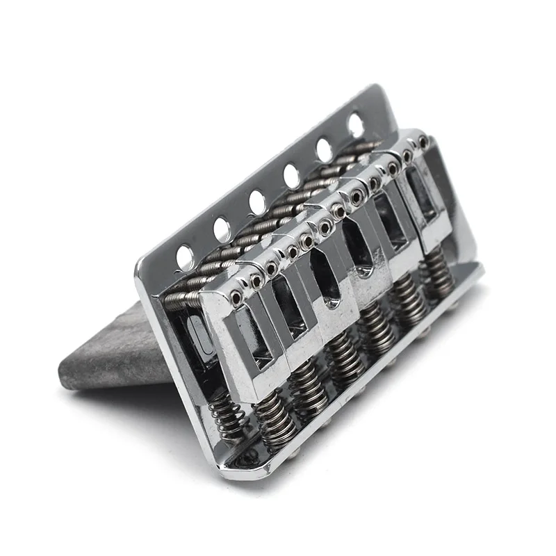 A Set Right handed 6 String Flat Saddle Single Tremolo Guitar Bridge System for Electric Guitar Black Chrome