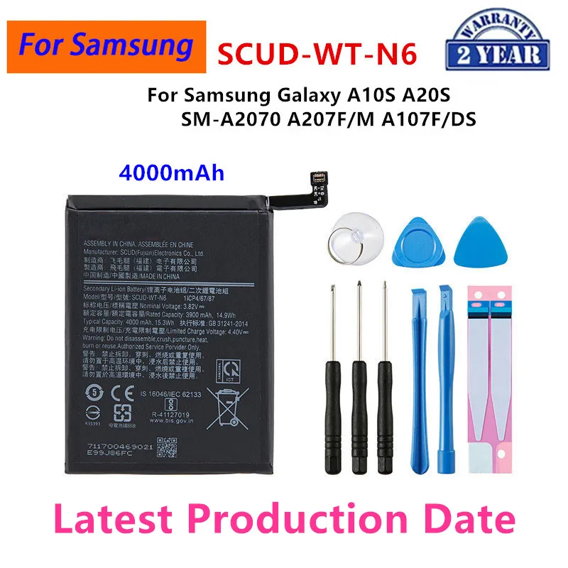 

Brand New SCUD-WT-N6 4000mAh Battery For Samsung Galaxy A10S A20S SM-A2070 A207F/M A107F/DS For Honor Holly 2 Plus +Tools