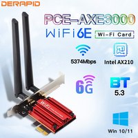 WiFi6E Intel AX210 Bluetooth 5.3 Triple Band 2.4G/5GHz/6GHz WiFi Card 802.11AX AX200 PCI Express Wireless Network Adapter PC