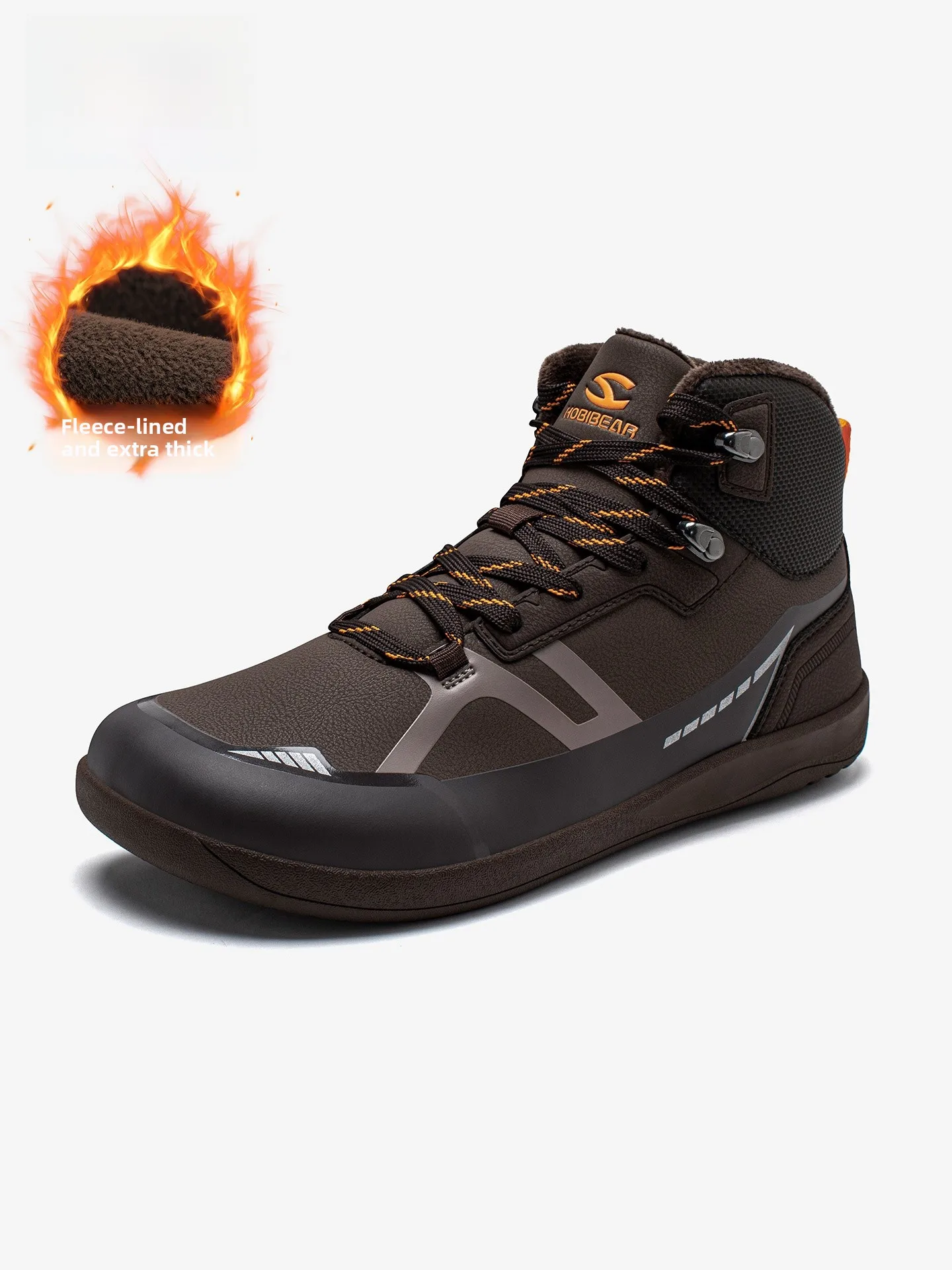 

HOBIBEAR High Top Cotton oes Мужская зимняя уличная повседневная спортивная теплая одежда для отдыха Walking oes с круглым носком на плоском каблуке