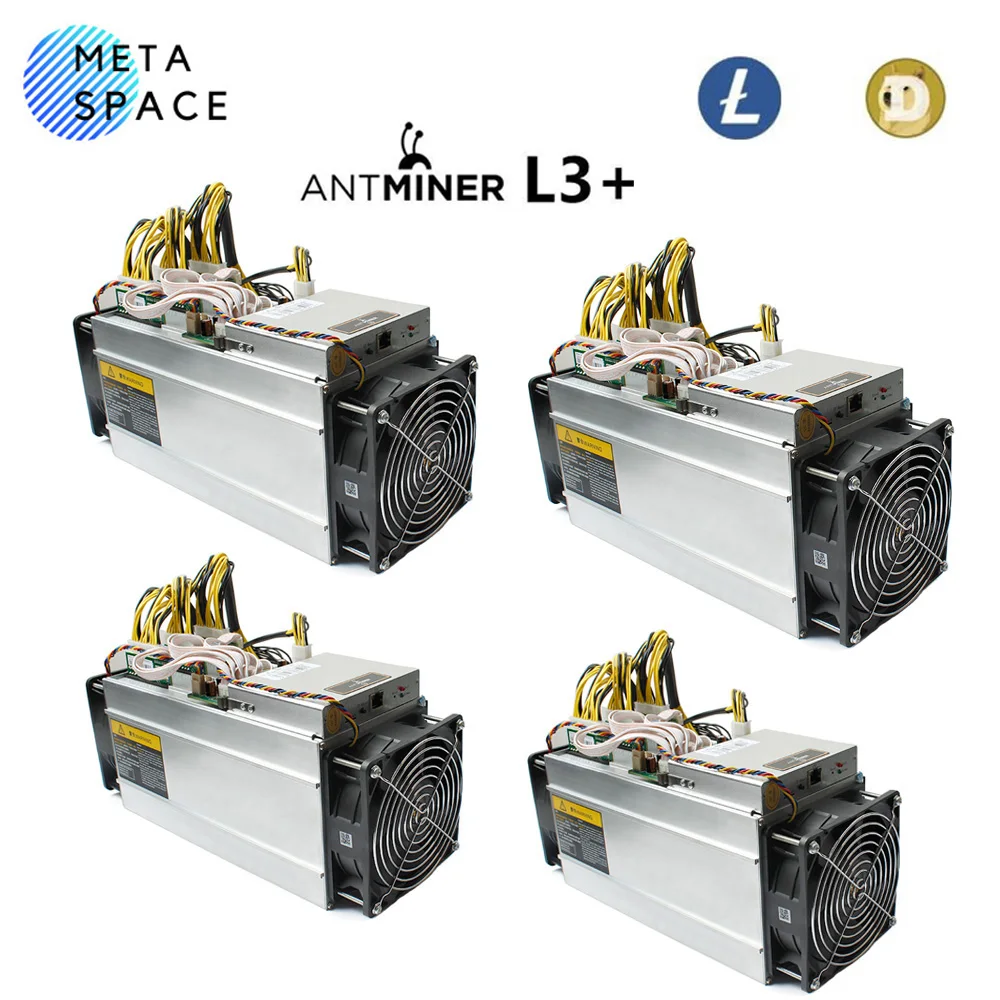 ANTMINER L3 + (con fuente de alimentación y Cable) Scrypt Litecoin Miner 504MH/s LTC Doge Coin Mining ASIC Miner l3 Plus Doge Miner