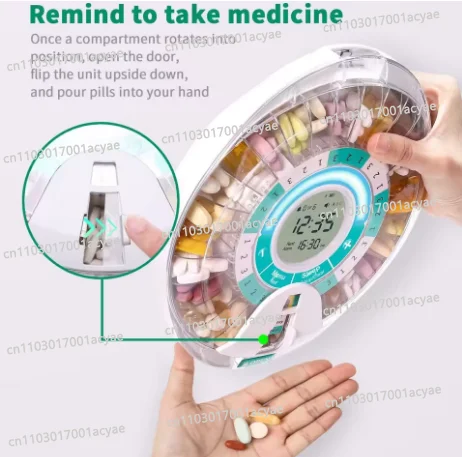 Portable Multifunctional Timing Alarm Clock Intelligent Electronic Medicine Box for Elderly Pill Storage Cases Reminder Feature