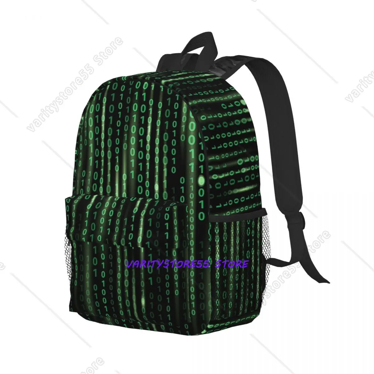 Binary Code Background Matrix Code Backpack Student Boys Girls BookBag Children School Bag Computer Shoulder Bags for Men Women