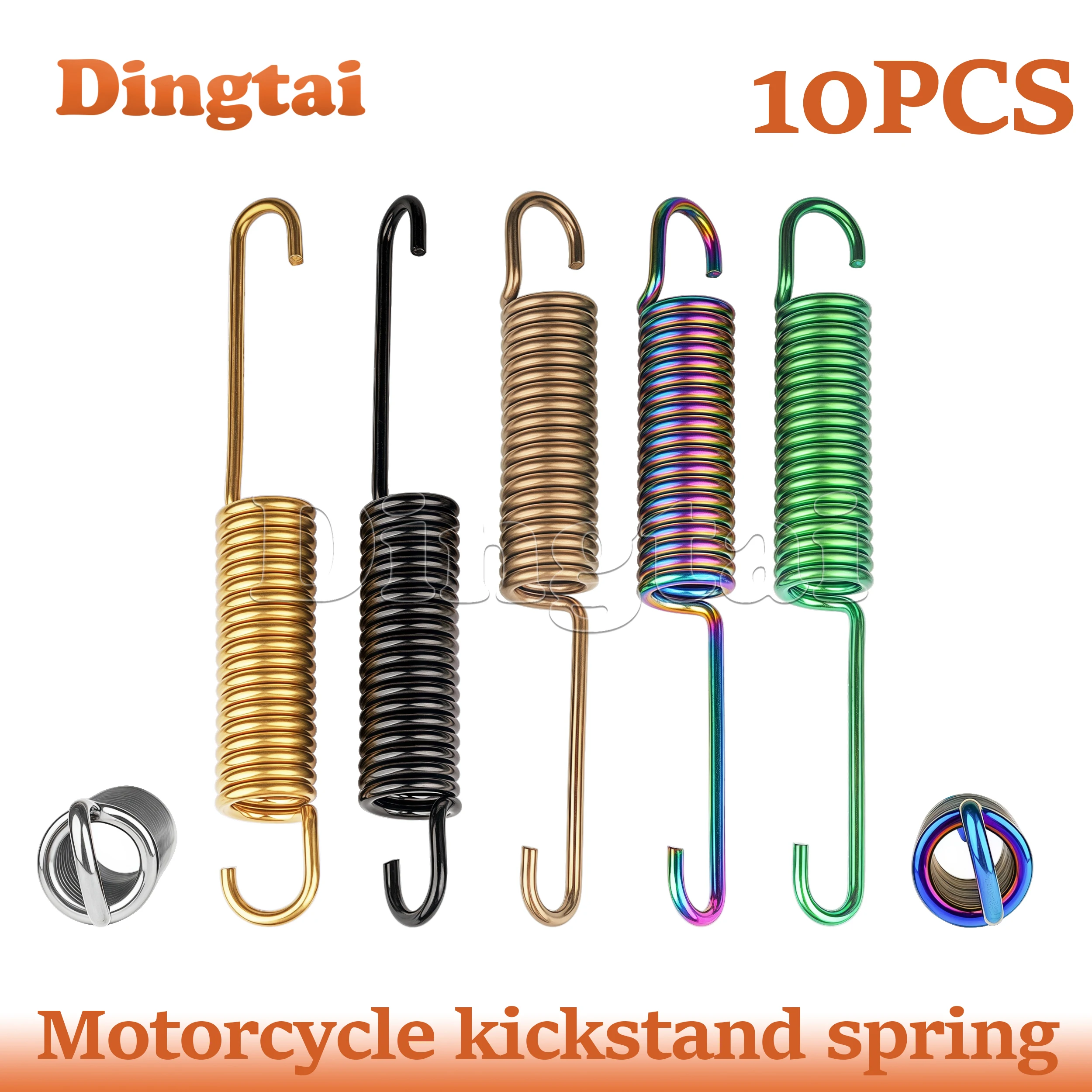 

Dingtai Titanium Bolt 10pcs Motorcycle Accessory Kickstand Kick Side Stand Spring Metal Kickstand Return Spring Replacement