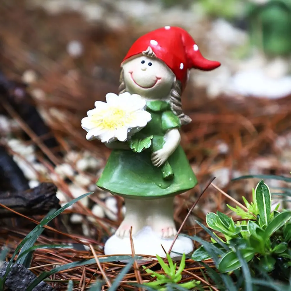 

2pcs Garden Decoration Resin Flower Fairy Statue Cartoon Handicraft Garden Sculpture Waterproof Cute Miniatures Figurine Gift